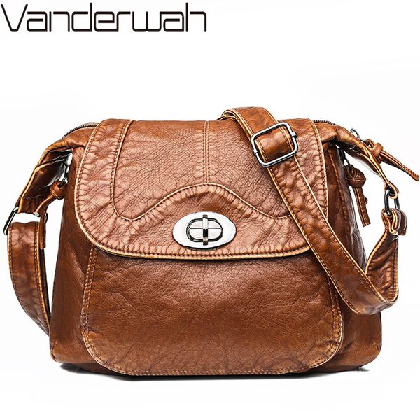 

new winter crossbody shoulder bags for women vintage handbag female soft washed leather purses and handbags designer bags sac