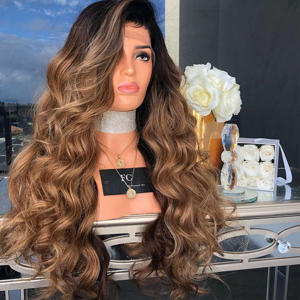 

180density glueless full lace wigs for black women body wave 26inch ombre 360 lace frontal human hair wigs with baby hair pre plucked