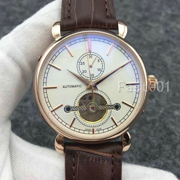 

tourbillon ashion mechanical mens stainless steel automatic movement watch sports watches self-wind wristwatches, Slivery;brown