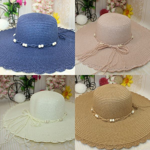 

new female summer leisure all-match sun travel hipster flower straw flower straw hat beach sun hat, Blue;gray
