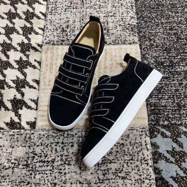 

designer fashion kiddo bordo donna strass red bottom women men sneakers shoes outdoor casual walking shoes -- evening,party,dress, Black