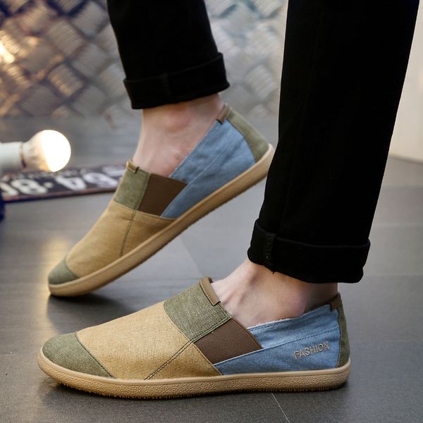 

aruonet simple men flats plimsolls style canvas casual shoes men espadrille fisherman shoes plus size alpargatas hombre cs01, Black