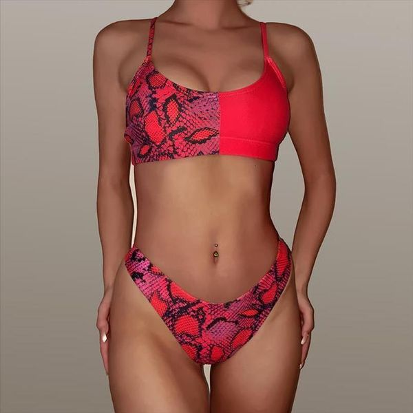 

bikini 2020 summer snake leopard swimwear women thong bikinis set swimsuit women push up bathing suit swim wear, White;black