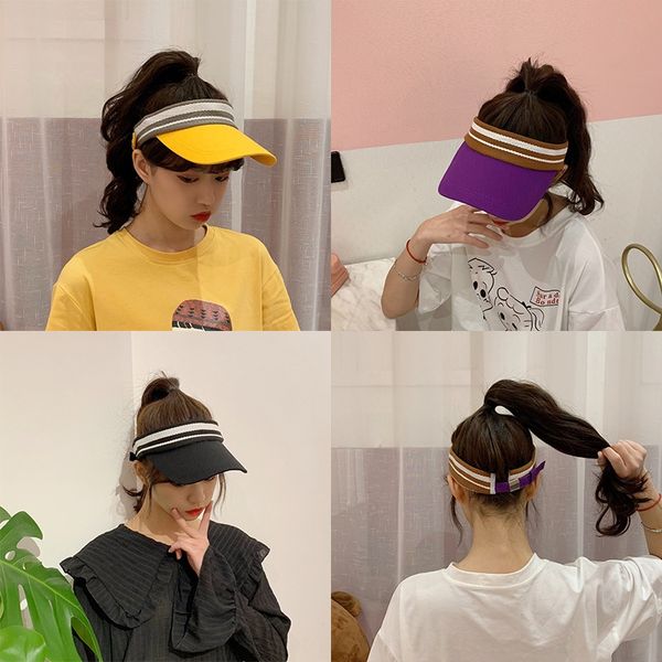 

korean style running sports empty female summer korean running sun hat leisure versatile hipster artistic sun hat, Blue;gray