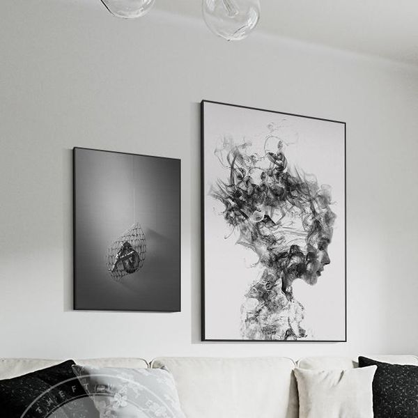 

nordic figure drawing girl canvas painting wall art poster and prints wall picture for living room artistic cuadros home decor