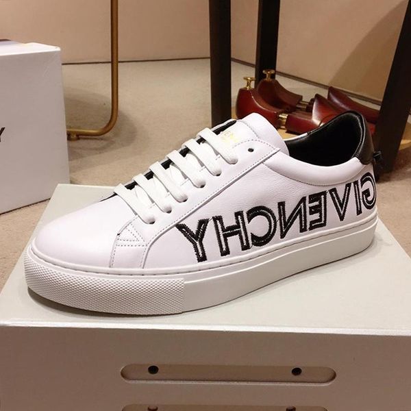 

reverse sneakers in leather mens shoes outdoor walking vintage sneakers lace -up casual luxury men shoes herren sportschuhe, Black