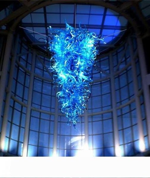 

100% mouth blown borosilicate luxury blue glass pretty home decorations modern murano glass crystal chandelier lamps