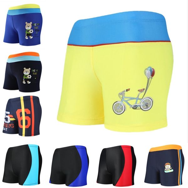 

8wouh new children's boys middle and large children's beach pants professional students beach pants swimming trunks spring boxer s, Black