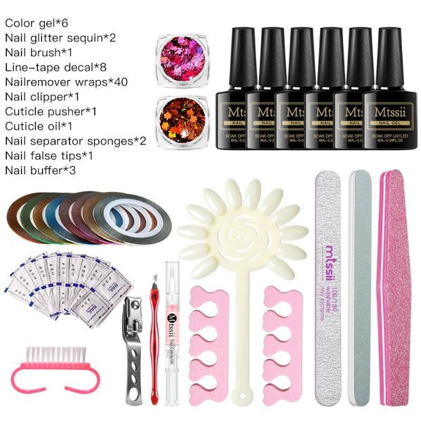 

20шт / комплект pure color nail гель лак для ногтей инструмент искусства уход наборы маникюрный набор наборы uv led лампы для удаления кутик