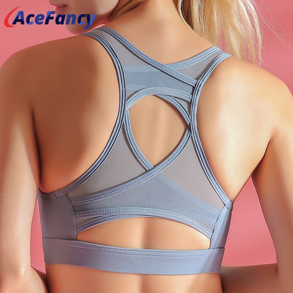 

acefancy yoga crop sports bras gym women padded yoga women flexible gym t2004 sport wear elastic clothing, White;black