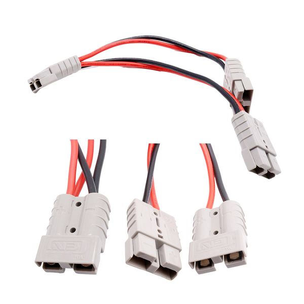 

quick connect disconnect divided into two large current 1 to 2 splitter anderson copper connector battery harness 10awg 50a charging cable