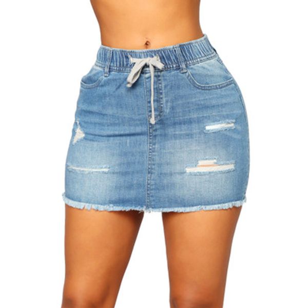 

Woman's Designer Hipskirt Females Luxury Shredded Slim Denim Skirt High Waist Hip Wide Leg Hot Pants Sexy Brand Fashion 2020 New Summer