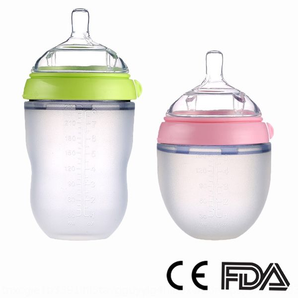 

super silicone large diameter silicone milk bottle anti-flatulence and fall baby milk bottle production spekids own