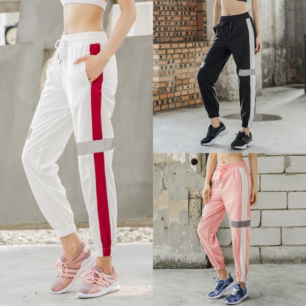 

женская ночь работает отражающая фитнес-зал работает учебной tiktok танец йога костюм спортивной спортивных брюки брюки йога одежду, Black