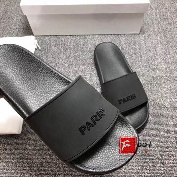 

new fashion 2020 summer outdoor slipper triple black white luxe men women slides sandal ladies flip flops beach shoes loafers pantoufle