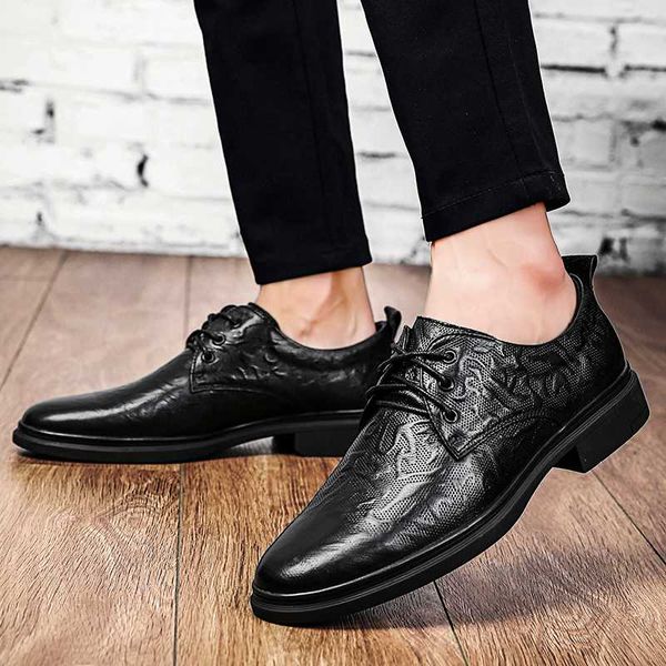 

quality genuine leather shoes men handmade business dress shoes soft comfort oxford outdoor wedding zapatos hombre, Black