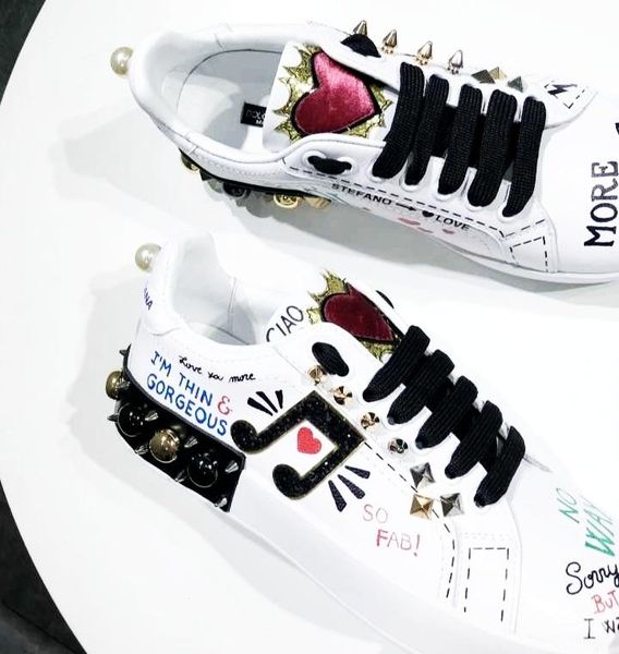 

2020l новая лидирующая тенденция граффити расписанных вручную кожаные женской случайная обувь партии, мода дикой спортивная обуви, оригиналь