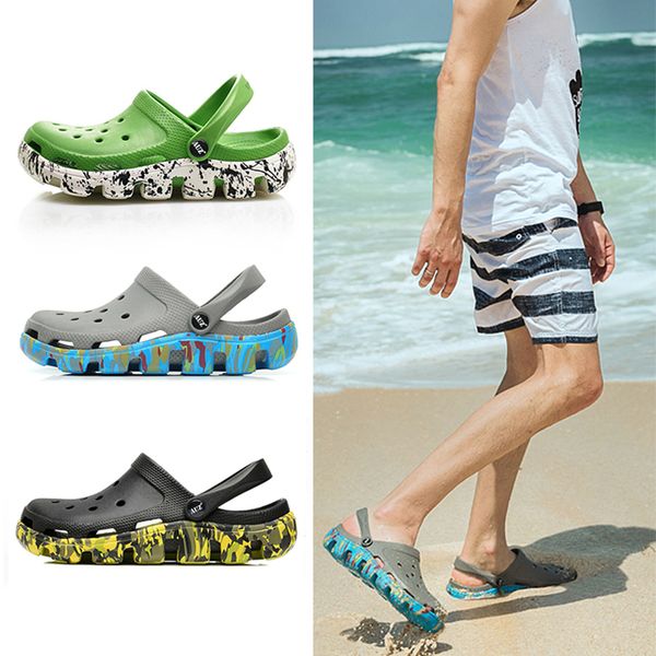 

men's cave shoes slippers men's fashion outdoor beach sandals antiskid soft soled big head casual sandals wading rain shoes38-45