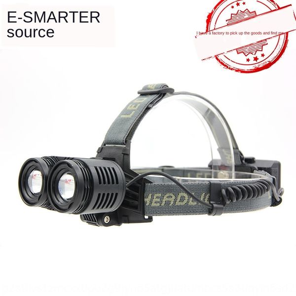 

strong double-headed strong double-head charging lighting headlight new outdoor waterproof riding headlight with usb charging