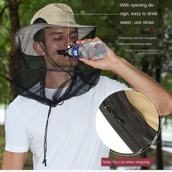 

outdoor fishing casual sun sun hat cap folding mesh beekeeping hood bee-proof mosquito-proof folding sunshade hat, Blue;gray