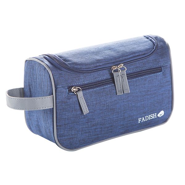 

new design waterproof travel toiletry bag portable oxford men and women cosmetic bag box shaped zipper hanging makeup