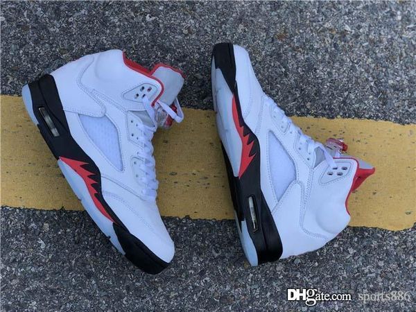 

air authentic 5 fire red retro basketball shoes white black 3m reflective the last dance men 5s sports sneakers da1911-102 with box