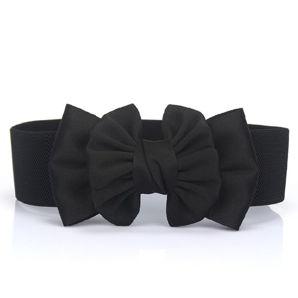 

2020 new design bow elastic corset belt tide high fashion belts for women all-match solid belt stylish waistband female zk939, Black;brown