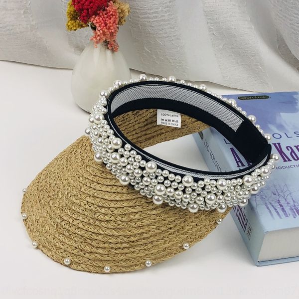

korean style web celebrity lafite pearl empty cap riding sunscreen pearl sunscreen hat travel sun hat, Blue;gray