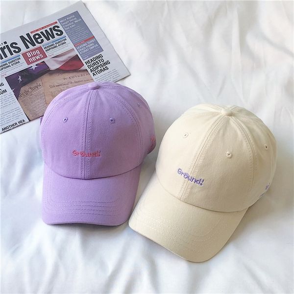 

ins lavender hat female sunscreen baseball korean male letter embroidery street baseball cap academic style sunscreen cap, Blue;gray