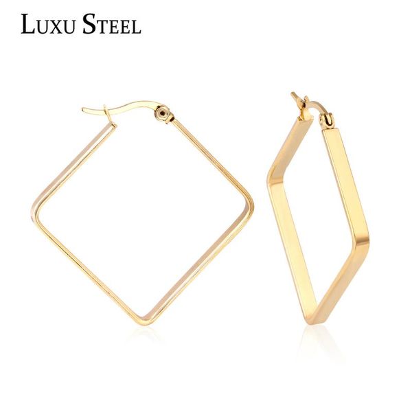 

luxusteel female geometry big hoop earrings gold/silver color brinco earring 2020 new bohemia jewelry party gift, Golden;silver