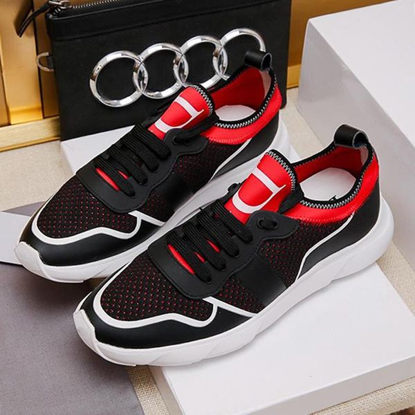 

b21 neo sneaker in black and red technical knit men 's shoes fashion lace -up low zapatillas hombre fashion classic lightweight sh