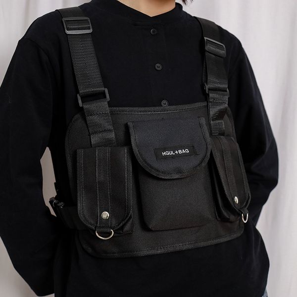 

tactical chest pack bag for men women black vest kanye waist packs tactical chest rig streetwear bags fashion men shoulder bag