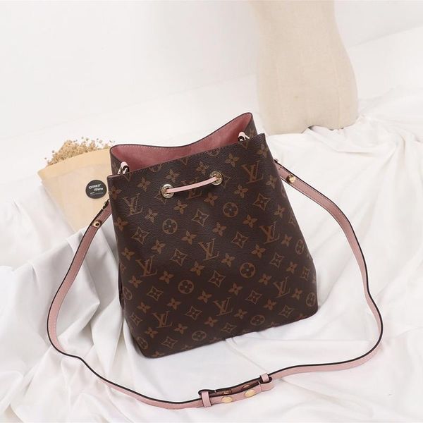 

drop ship fast delivery womens bags fashion leather bucket bag handbag drawstring lady shoulder bags messenger crossbody bags