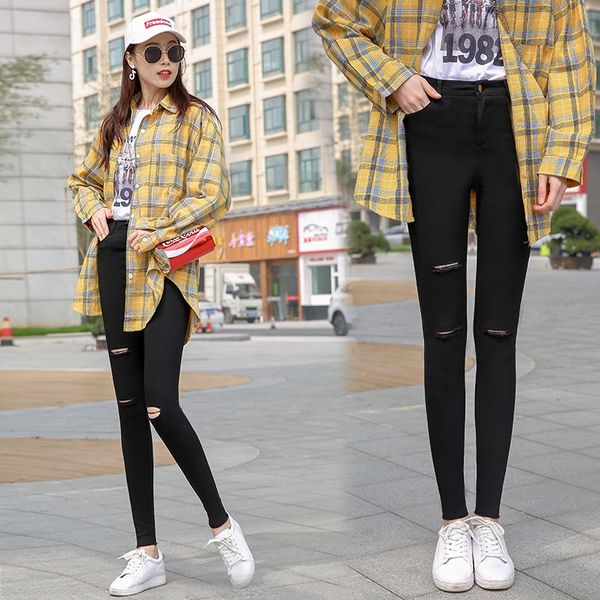 

kevmb women's nine nine pencil ankle-length cropped pants 2020 autumn leggings for outer wear slimming stretch pencil ankle-length begg, Black