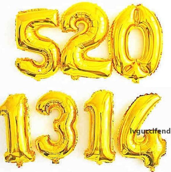 

40 inch gold silver number foil balloons digit helium wedding balloon inflatable festa casamento party