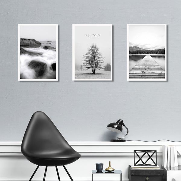 

nordic poster black and white wall отпечатки пейзаж плакаты и печать путешествия картины стена фото гостиная современный декор