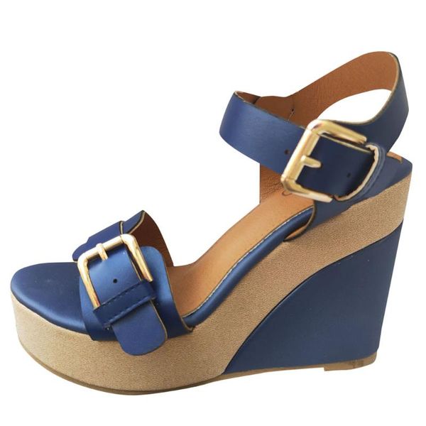 

summer supper high heel wedge sandals womens platform ankle buckle strap peep toe rome woman sandals shoes wedges shoes