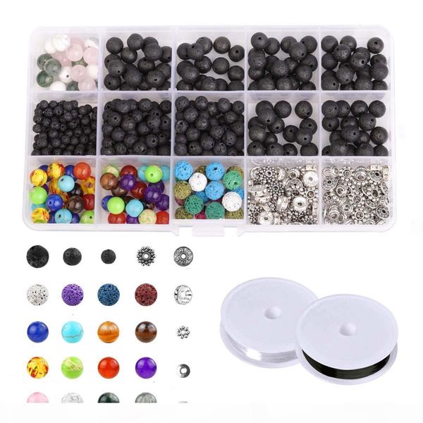 

trendy loose beads accessories 4-8mm volcanic stone chakra beads black natural lava rock stone for diy jewelry necklace 500pcs box h850f