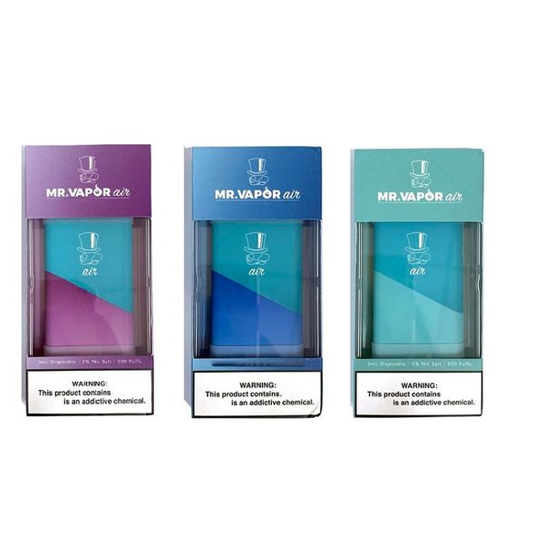 

Г-н Vapor воздуха Одноразовая Pod 3мл Укажи Vape Стик Система 350mAh 500 Puff Vapor Бар Stix море Cali устройства