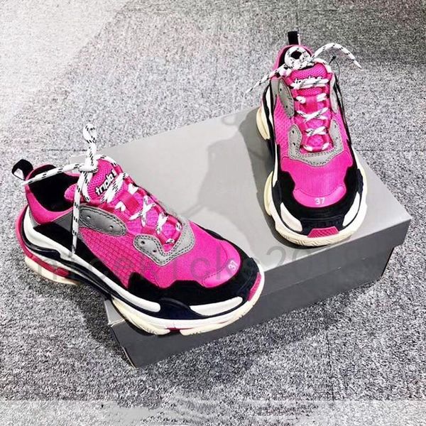 

fushia luxury dad shoes for mens women beige black tennis casual shoes fashion paris 17fw triple-s beige leather sneaker triple s chaussures