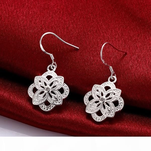 

e high grade fashion women 's gemstone 925 silver earring 10 pairs mixed style ,sterling silver dangle chandelier earrings