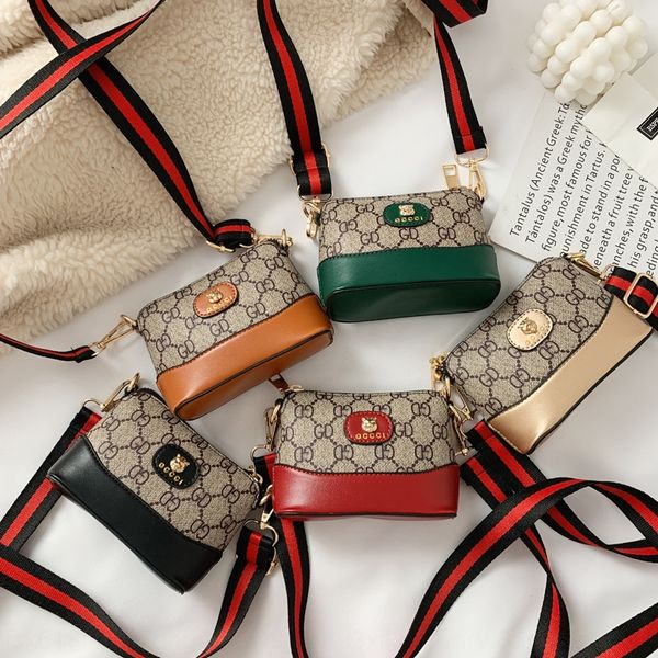 

2kahf new contrast tong bao er tong bao satchel children's bag color all-match girl's satchel fashion printed princess messenger b
