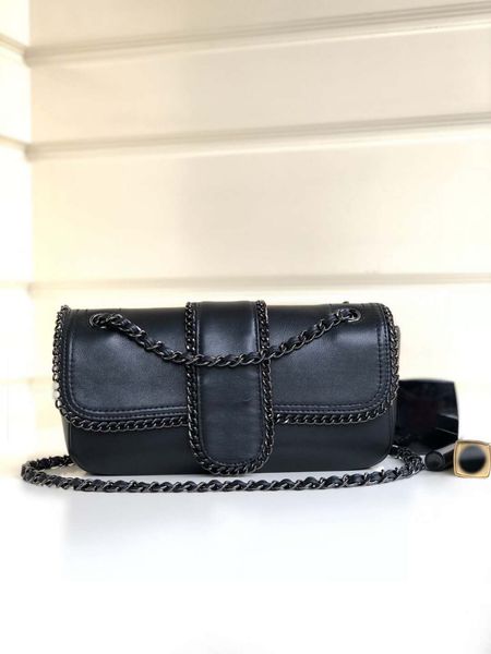 

lady crossbody bag 7a high-end custom quality single shoulder bag fashion style silver metal accessories with long shoulder strap