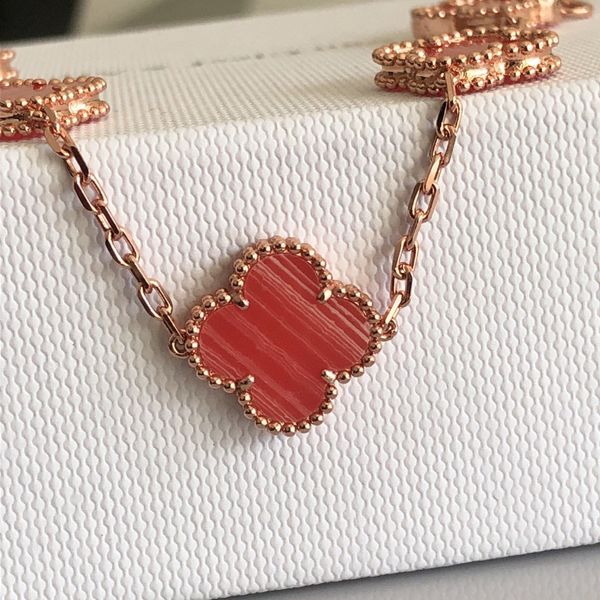 

clover bracelet to wear double-sided fashion aesthetic temperament simple flower bracelet red bracelet trend in europe and america, Golden;silver