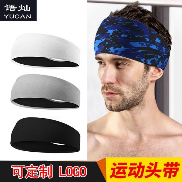 

tjbh4 outdoor headscarf hair equipment head sweat-absorbing breathable sports headscarf running fitness sports sweat-relieving band yoga hai, Yellow;black
