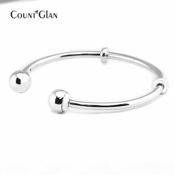 

925 sterling silver jewelry open bangle classic for women original fashion charms european pandora style bangles, Black