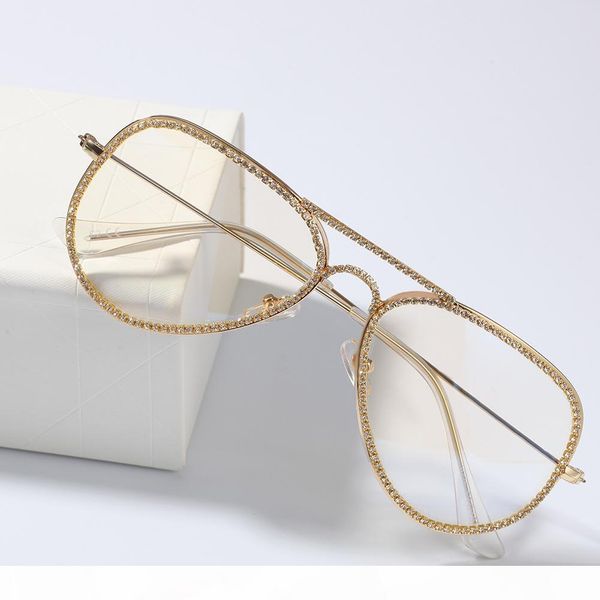 

2020 new fashion luxury designer glasses men women fashion accessories iced out metal frames rapper hiphop micro paved cz bling sunglasses, Silver