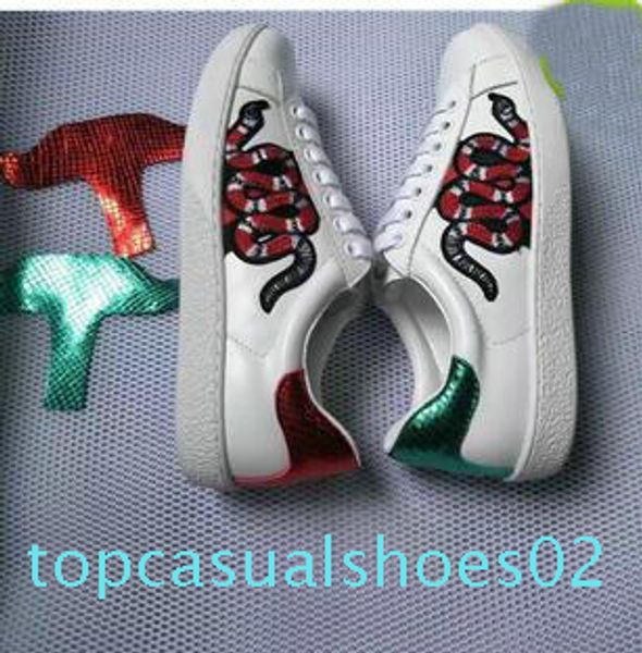 

2018 новой мода змей печати любовных кроссовки low top black and white leather mens женщина g g повседневная обувь # 785 t02