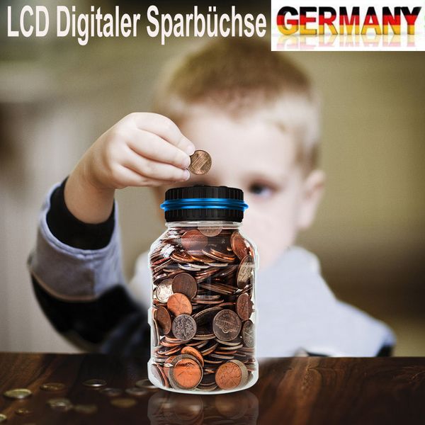 

круглый смарт saving банки прозрачный пластиковый подсчитывать деньги коробки с жк-экран цифровой piggy bank новое прибытие