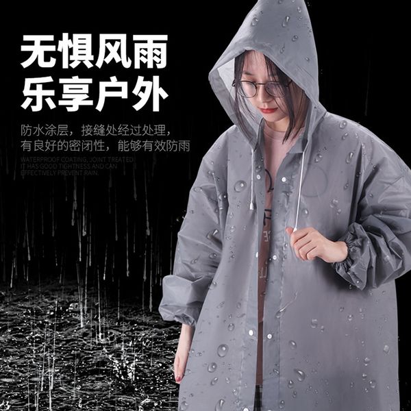 

rain men's and women's raincoat cloak windbreaker long whole body coat windbreaker fashionable transparent fishing hiking poncho, Black